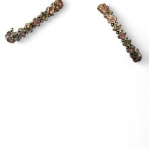 Pink & Silver Rhinestone Hoop Earrings